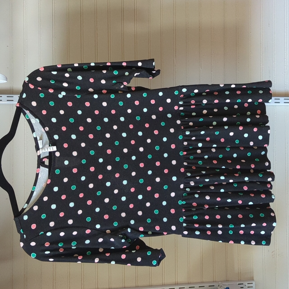 Elle Polka Dot Peplum Blouse